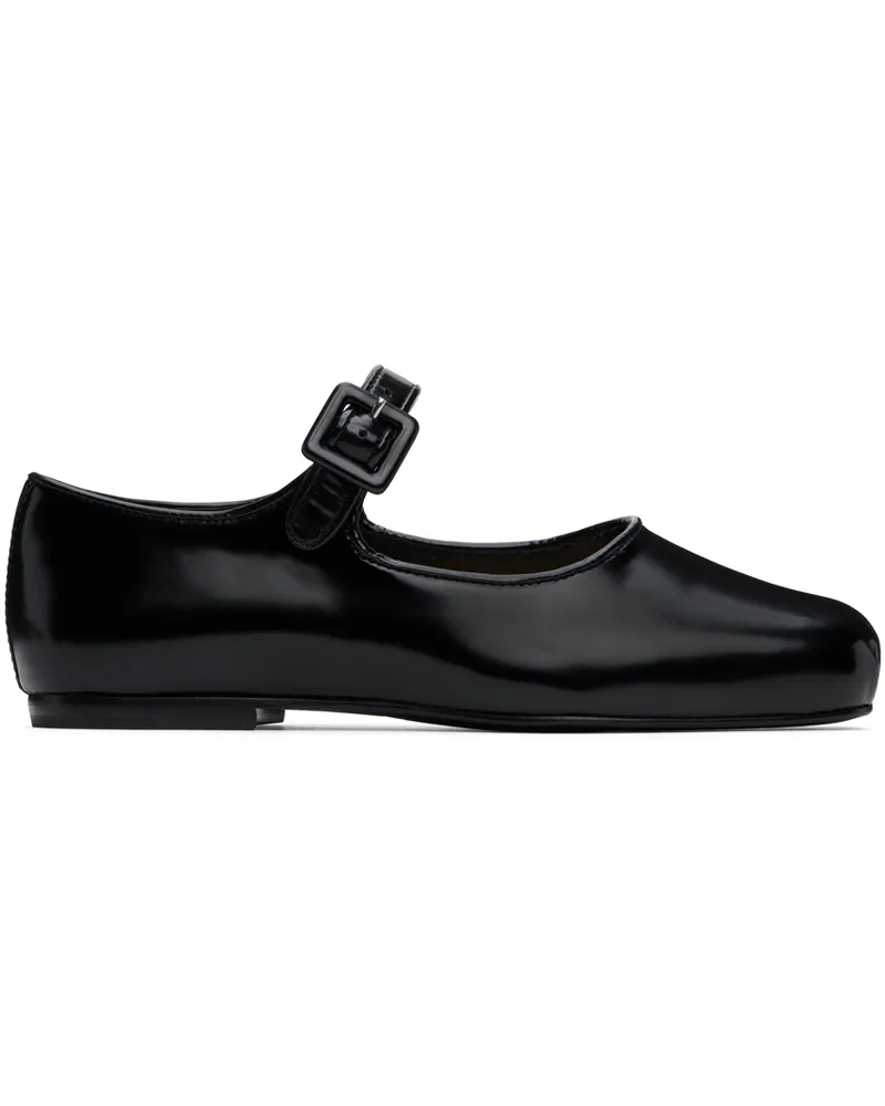 Sandy Liang Black Mary Jane Pointe Ballerina Flats 001