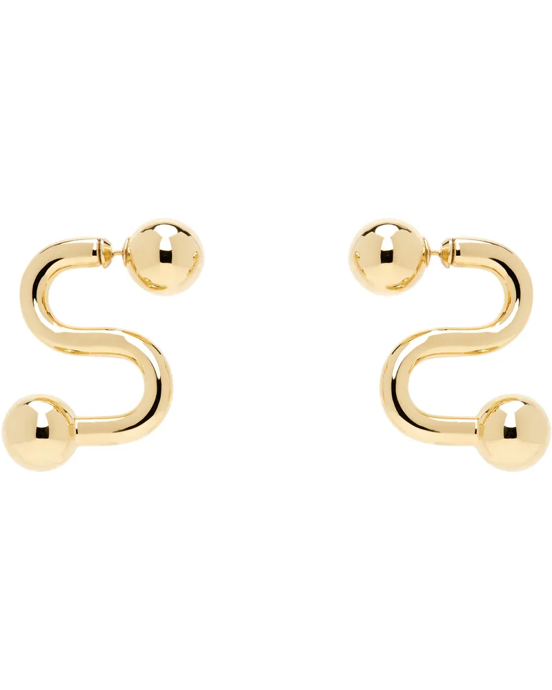 SPORTMAX Gold Monogram Earrings Gold