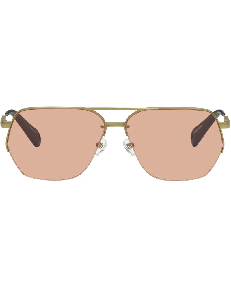 Jacquemus Gold La Croisière 'The Aviador' Sunglasses Putty