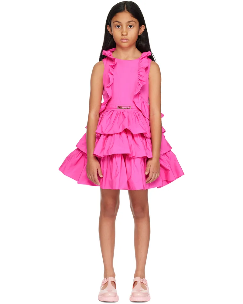 Blumarine Kids Pink Ruffle Dress X0560