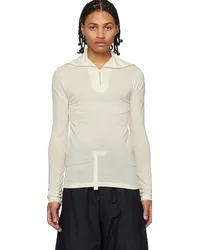 Jil Sander Off-White Zip-Up Sweater -