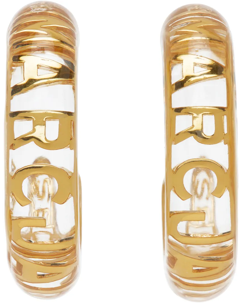 Marc Jacobs Transparent & Gold 'The Monogram Hoops' Earrings Clear