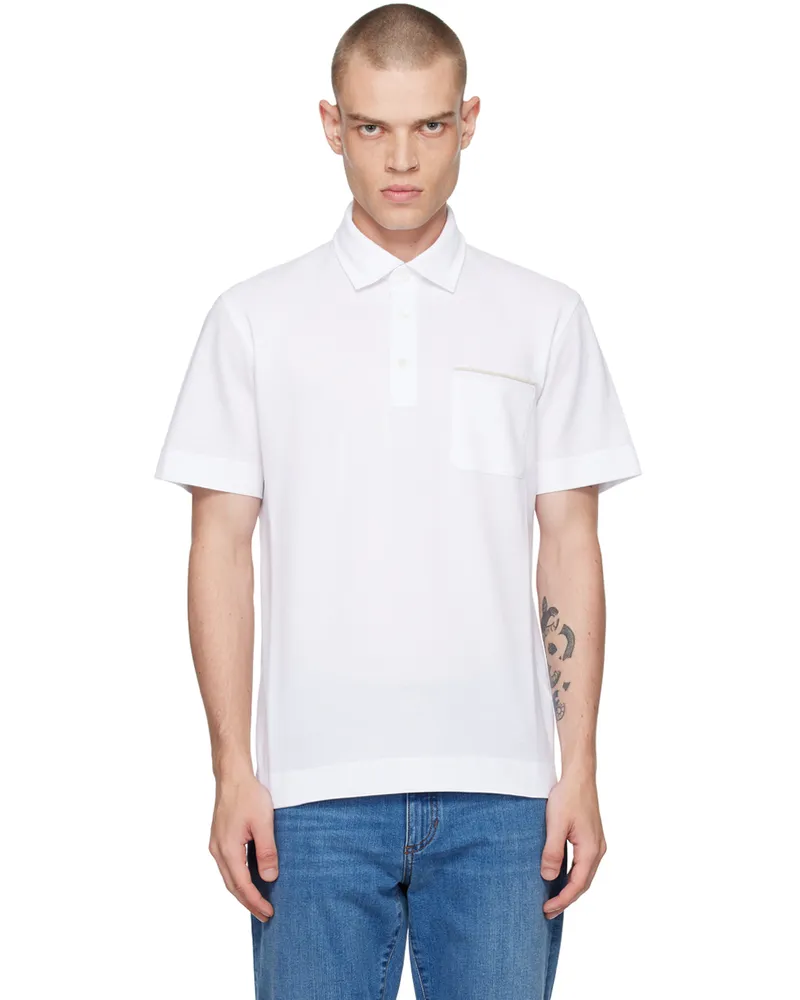 Ermenegildo Zegna White Pocket Polo N00