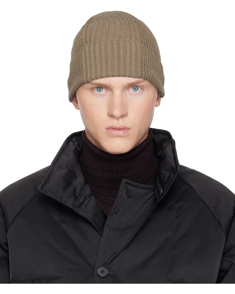 Paul Smith Taupe Whirl Mix Beanie 62