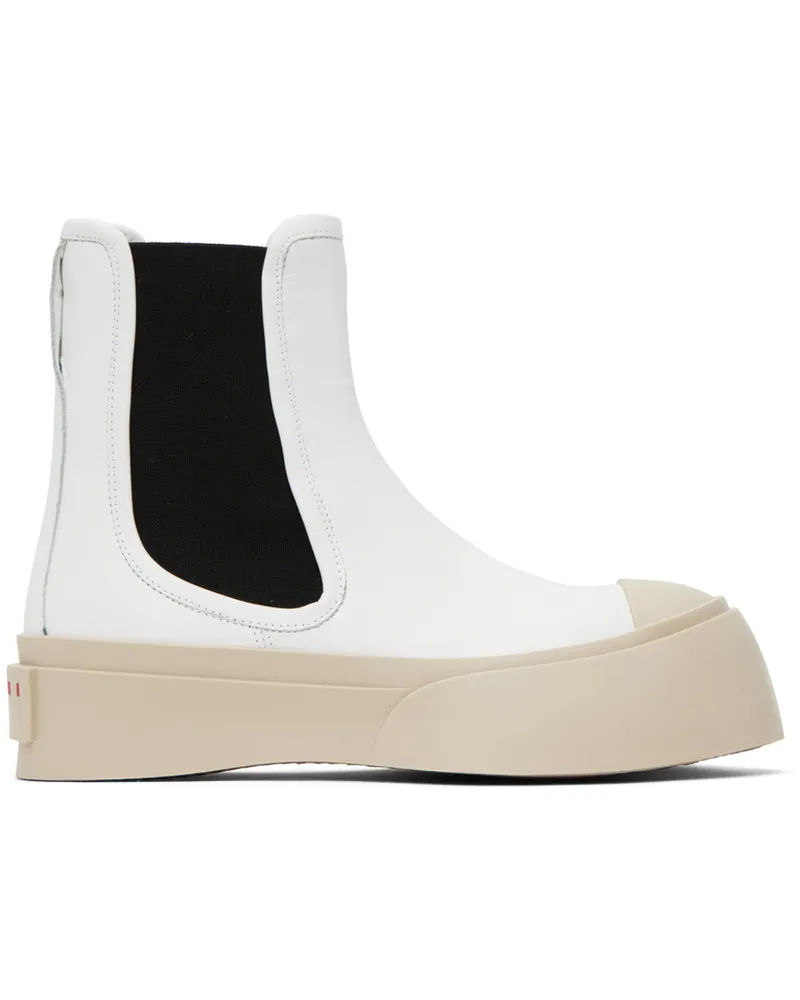 Marni White Pablo Chelsea Boots 00w01