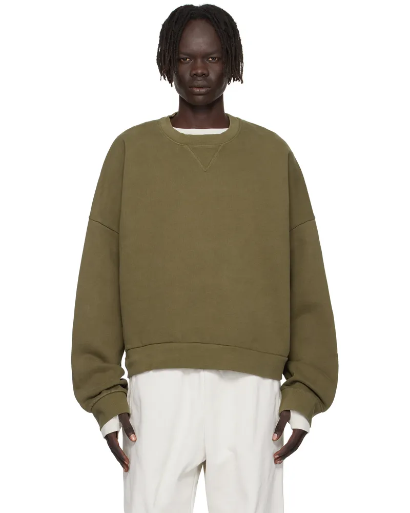 Entire Studios Khaki Box Crew Sweatshirt Military