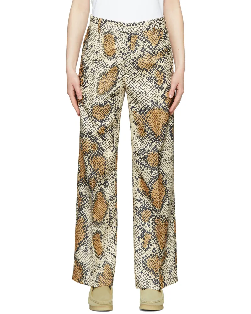 Stockholm (Surfboard) Club Beige Polyester Trousers Snake