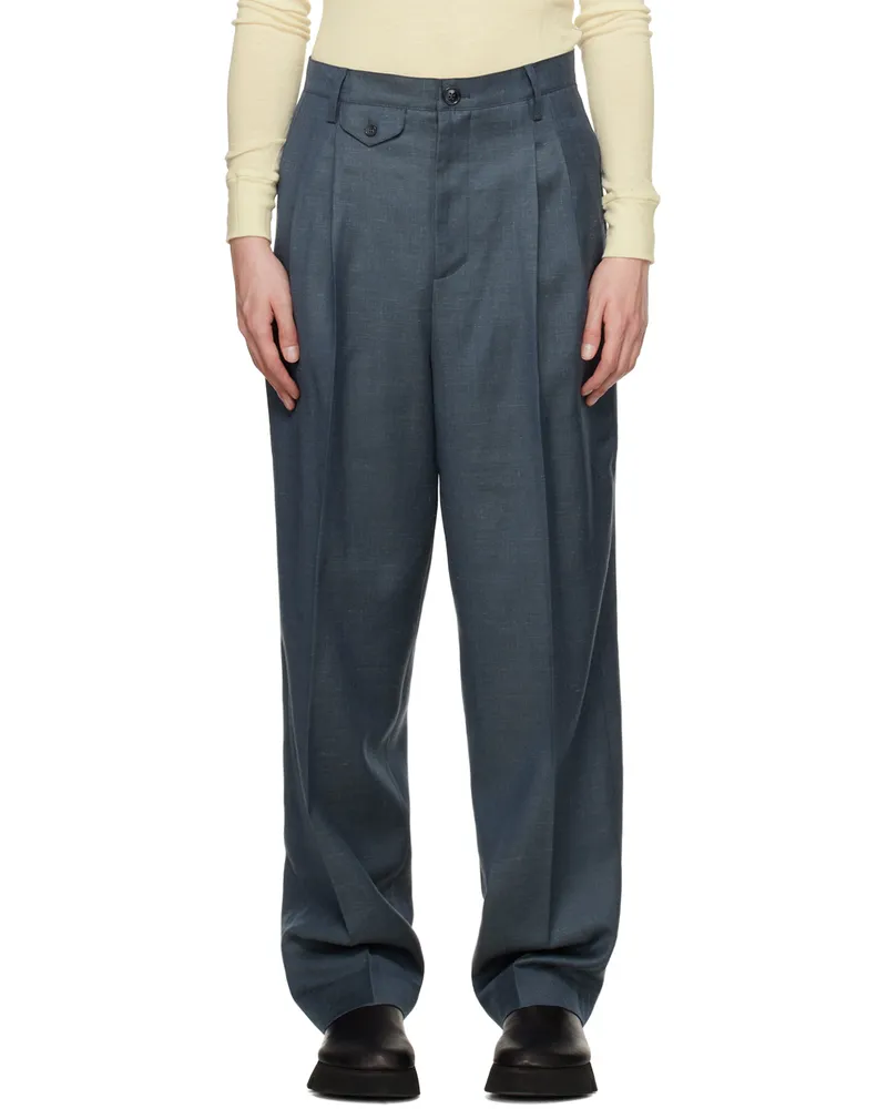 Maiden Name Blue Emily Trousers Cross-dyed