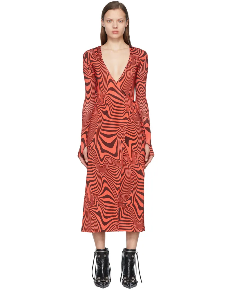 Marine Serre SSENSE Exclusive Red Viscose Robe 08