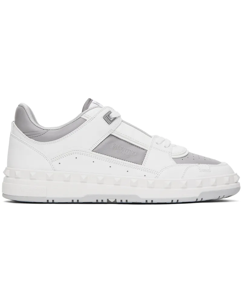 Valentino Garavani White & Gray Freedots Sneakers Bianco
