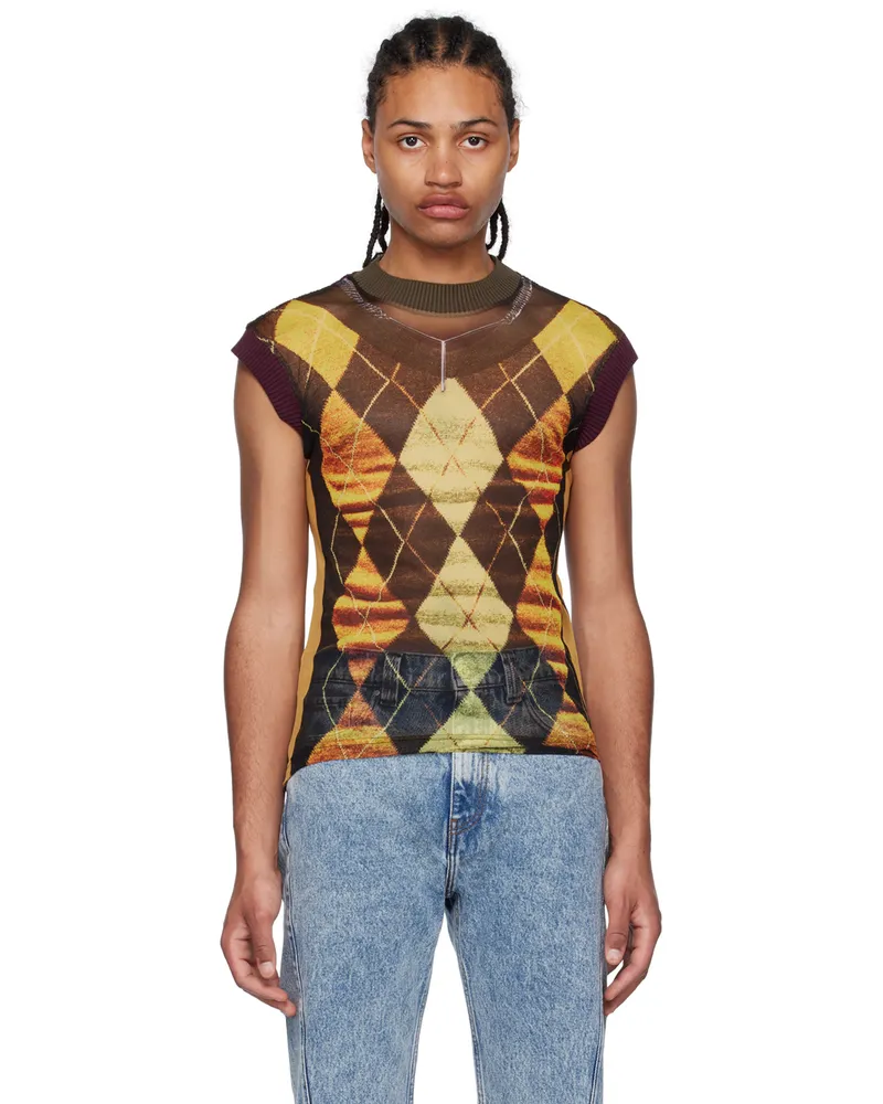 Y/PROJECT Yellow & Burgundy Jean Paul Gaultier Edition Tank Top Yellow