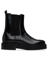 AMI Paris Black Anatomical Toe Chelsea Boots Black