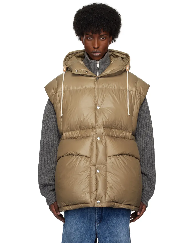 Jil Sander Brown Quilted Down Vest 218