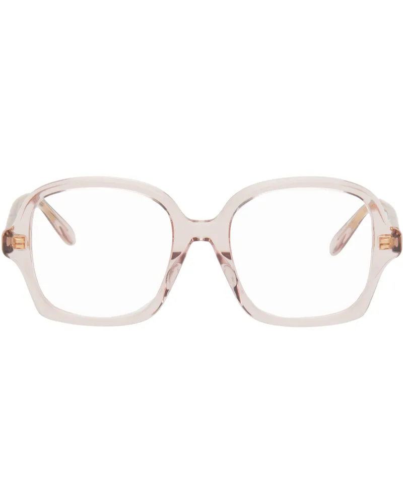 Loewe Pink Large Square Text Logo Glasses Shiny
