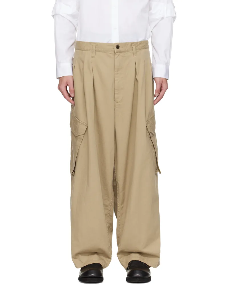 Yohji Yamamoto Beige BS Katsuragi 12Tuck Work Cargo Pants 1