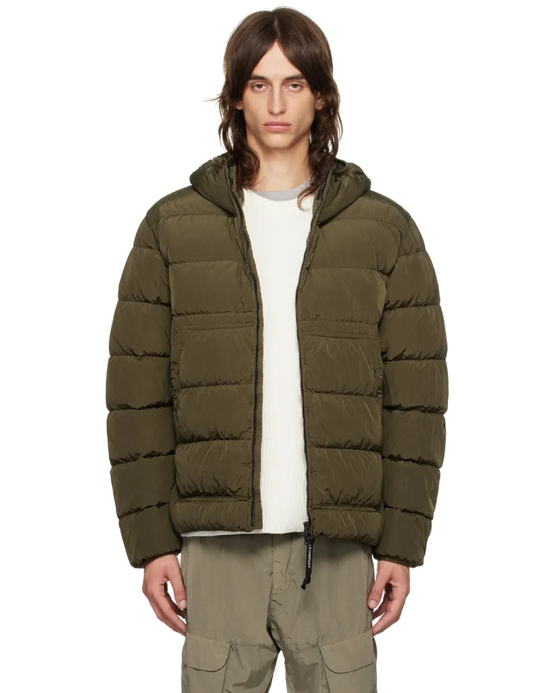 C.P. Company Khaki Chrome-R Goggle Down Jacket 683