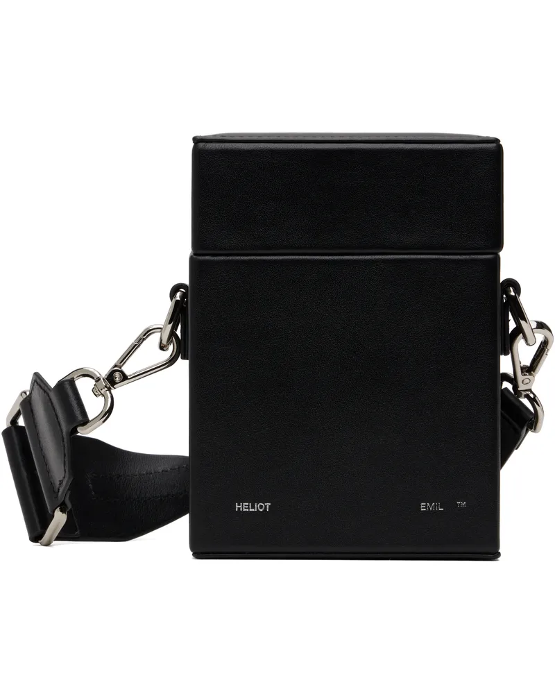 Heliot Emil Black Leather Strap Box Bag Black