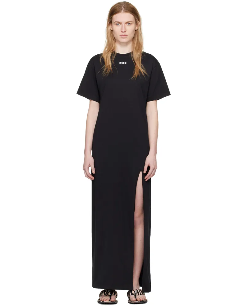 MSGM Black Printed Maxi Dress 99