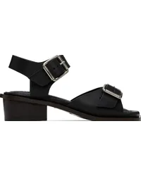 Christophe Lemaire Black Square 35 Heeled Sandals Bkblack