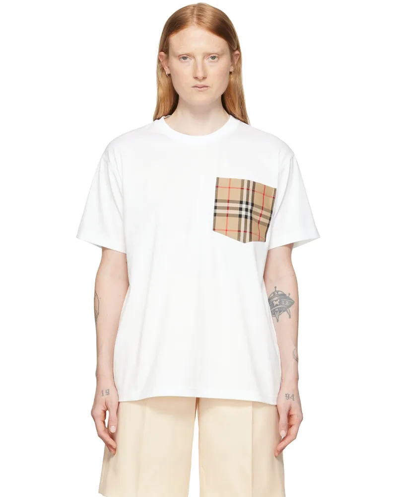 Burberry White Vintage Check T-Shirt White