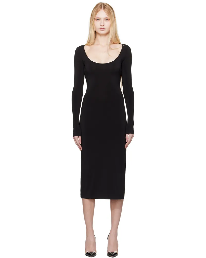 GUIZIO Black Sander Midi Dress Black