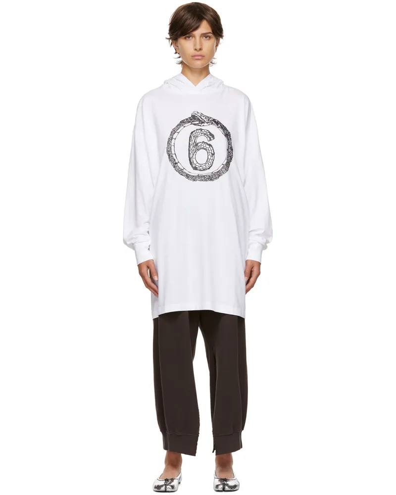 Maison Margiela White Oversized Hooded Minidress 100