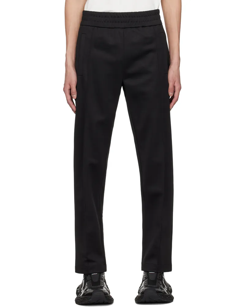Palm Angels Black Curved Logo Track Pants Black
