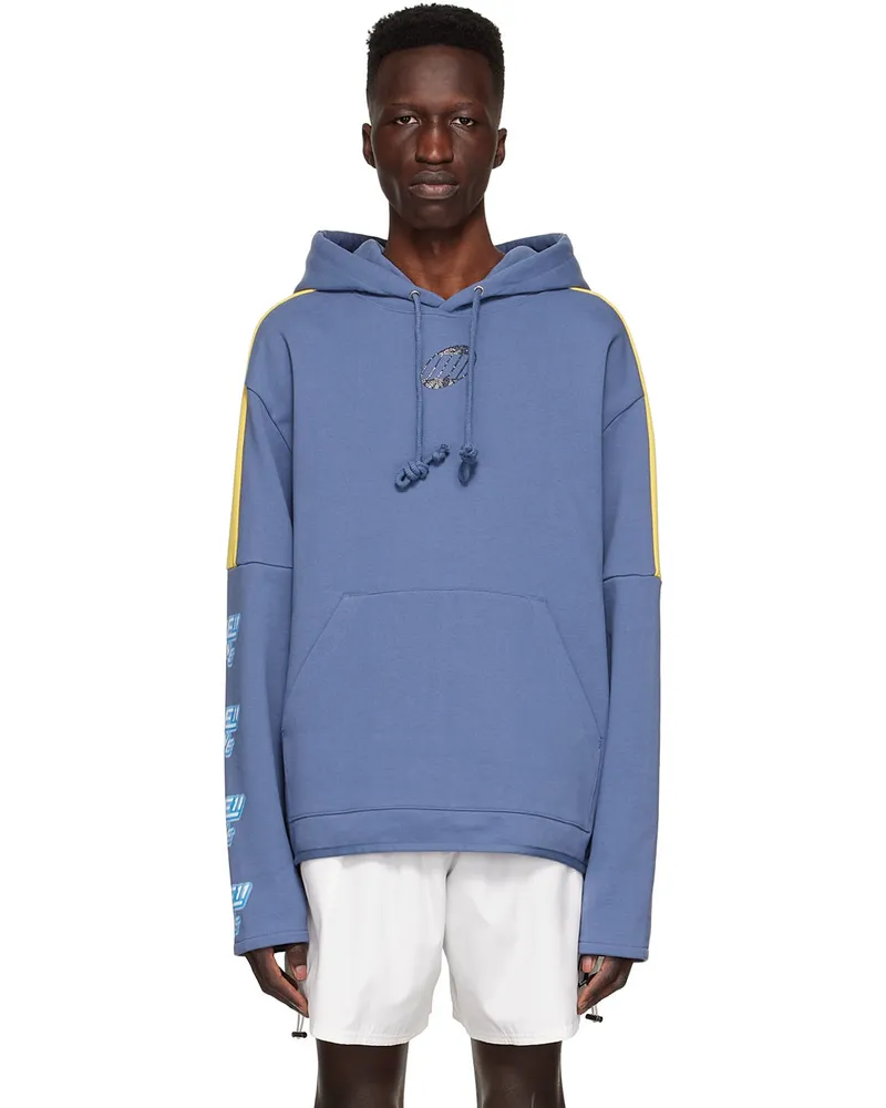 WE 11 DONE Purple Cotton Hoodie Navy