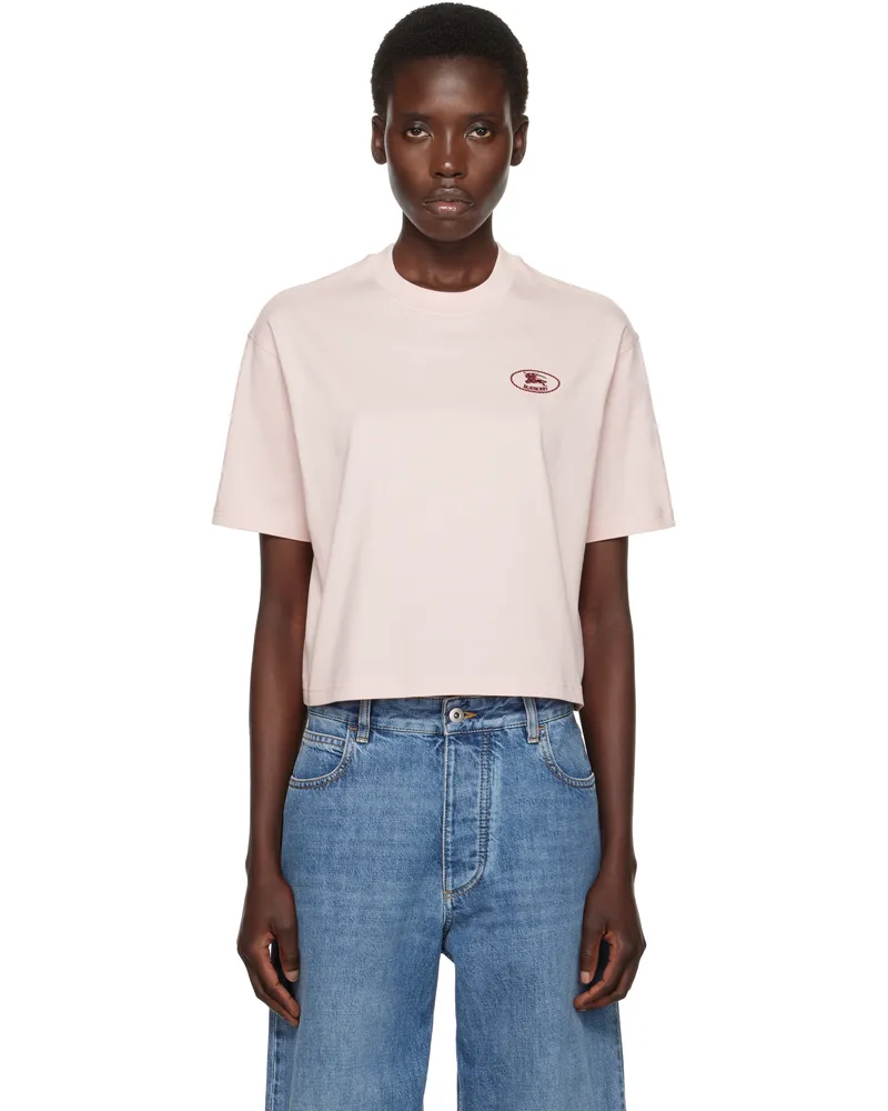 Burberry Pink Cropped Cotton T-shirt Bouquet