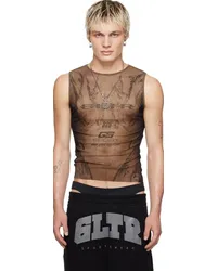 Jean Paul Gaultier Brown Shayne Oliver Edition 'GS Sport' Tank Top 6700-darknude