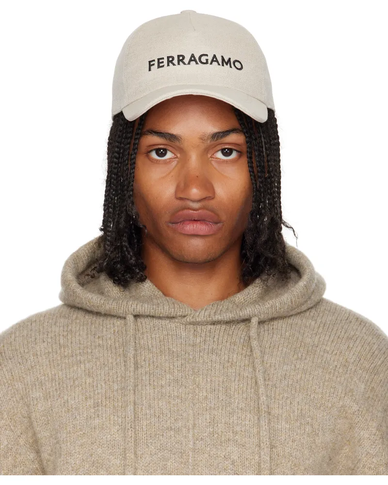 Ferragamo Beige Core Signature Cap Naturale