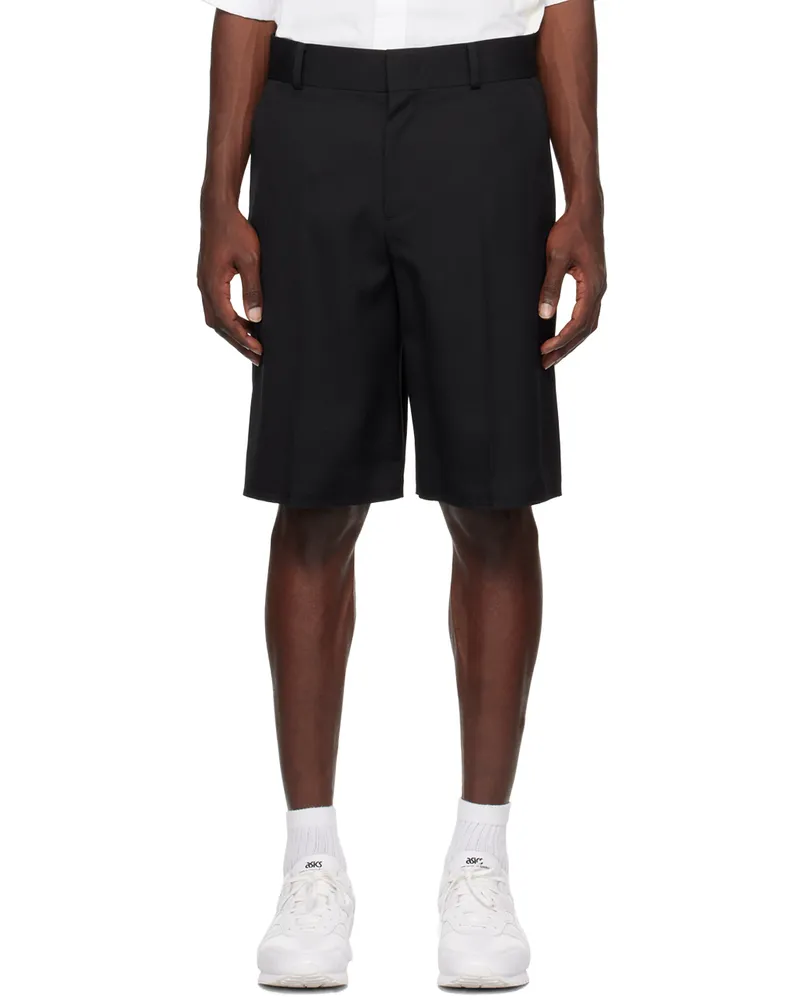WE 11 DONE Black Low-Rise Shorts Black