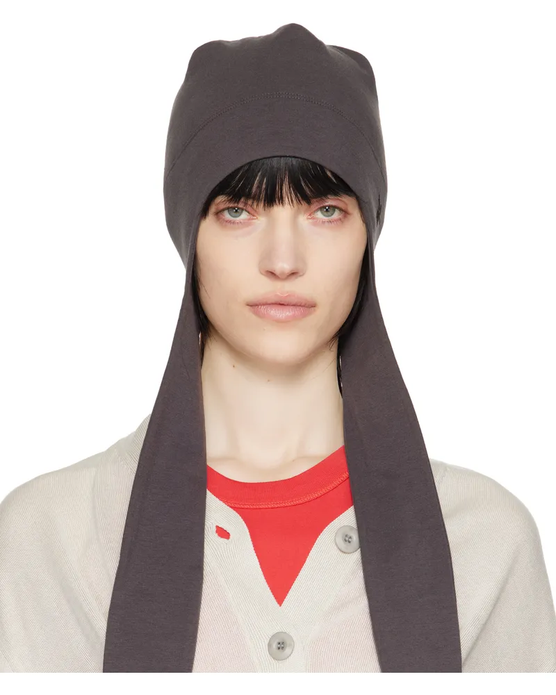 OPEN YY Gray Jersey Earflap Beanie Gray