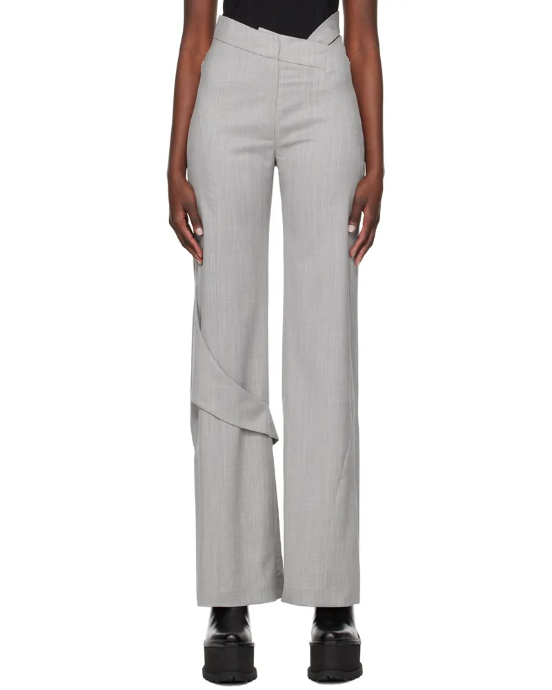 Heliot Emil Gray Fluid Trousers Light