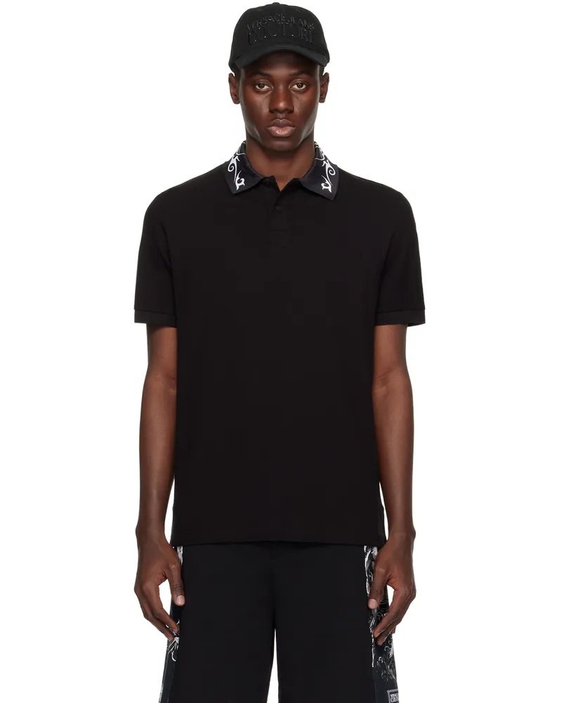 Versace Jeans Black Printed Polo E899
