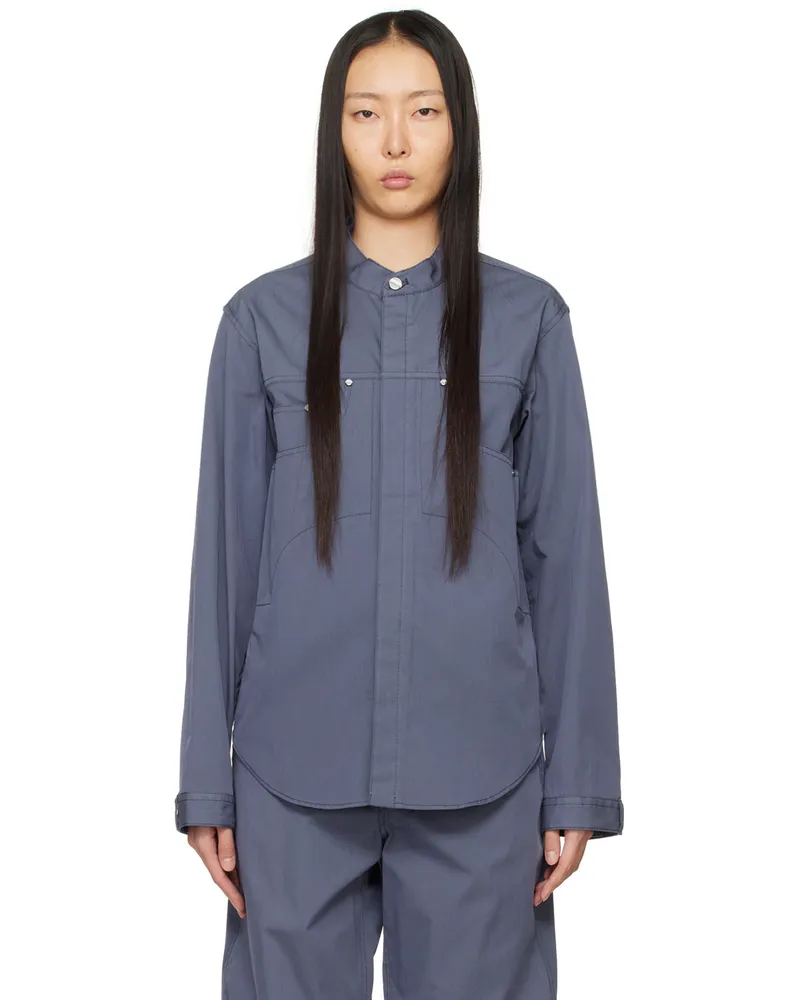 Dion Lee Blue Rivet Denim Jacket Asphalt
