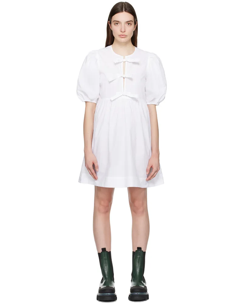 Ganni White Self-Tie Minidress 151