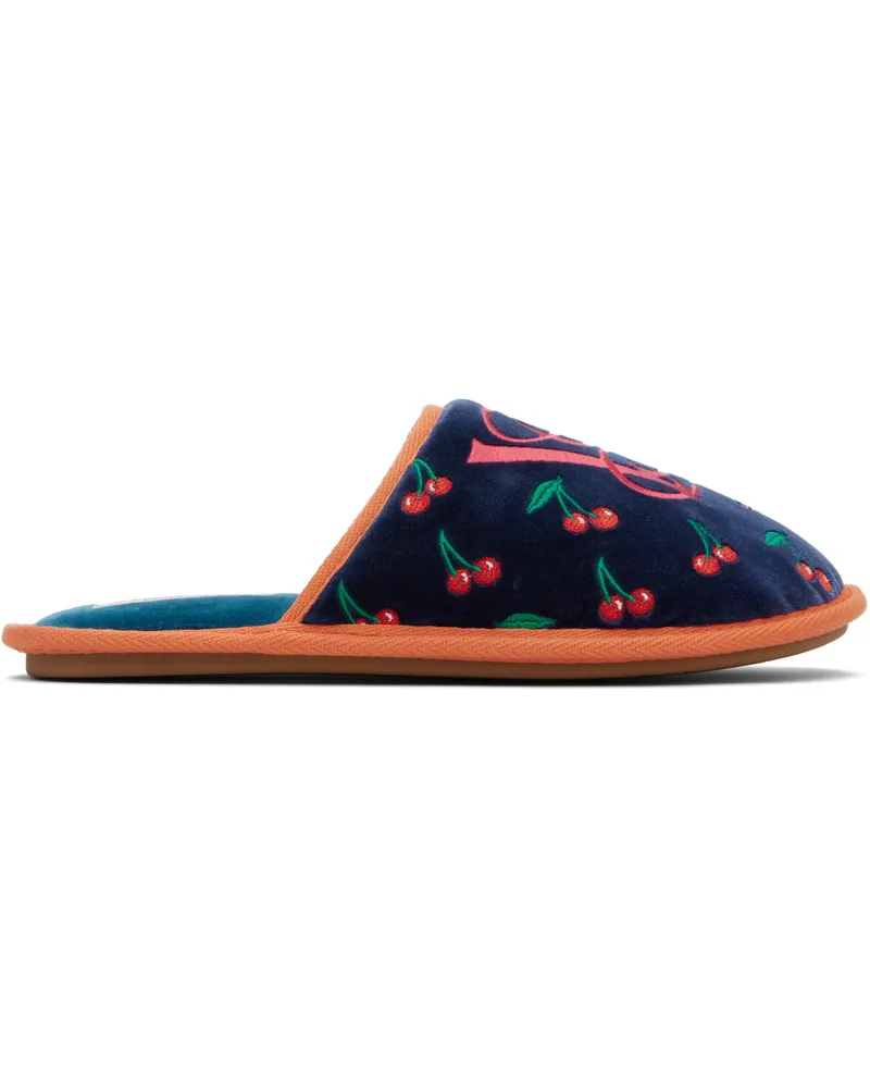 Valentino Garavani Navy Ta Chambre Slippers Drw