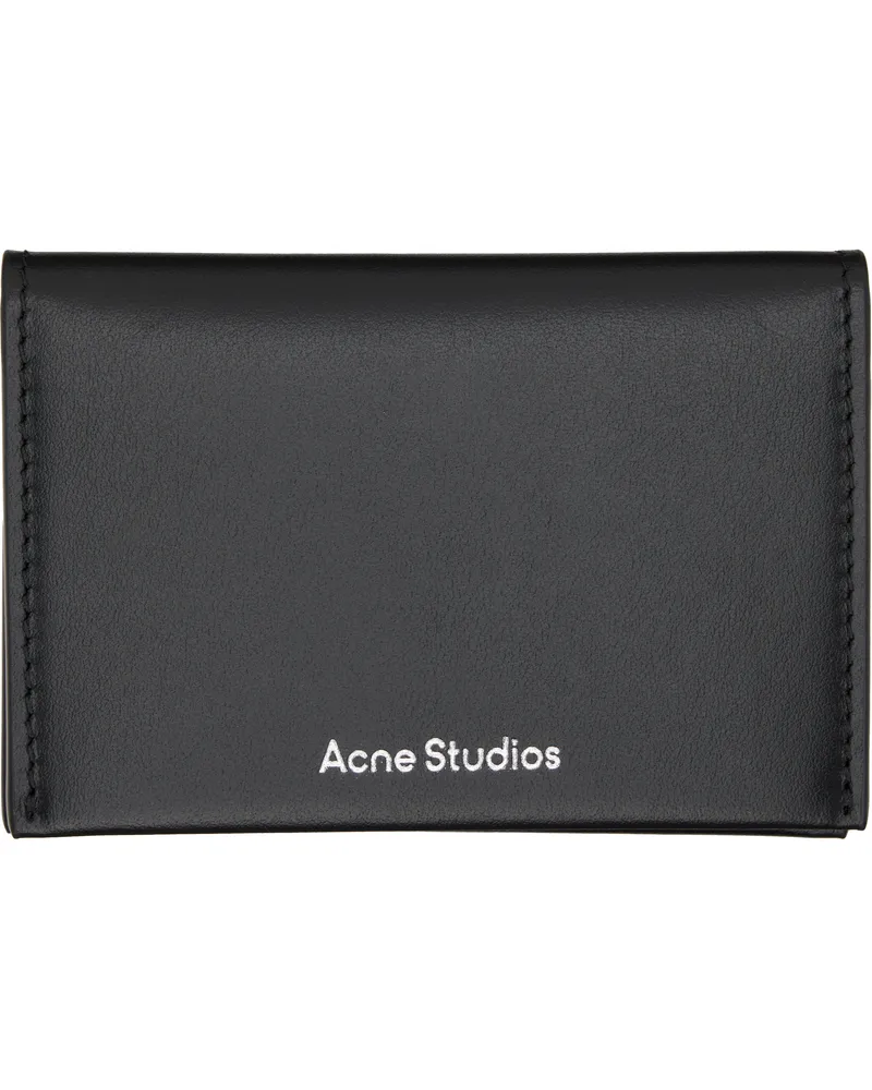 Acne Studios Black Folded Leather Card Holder 900