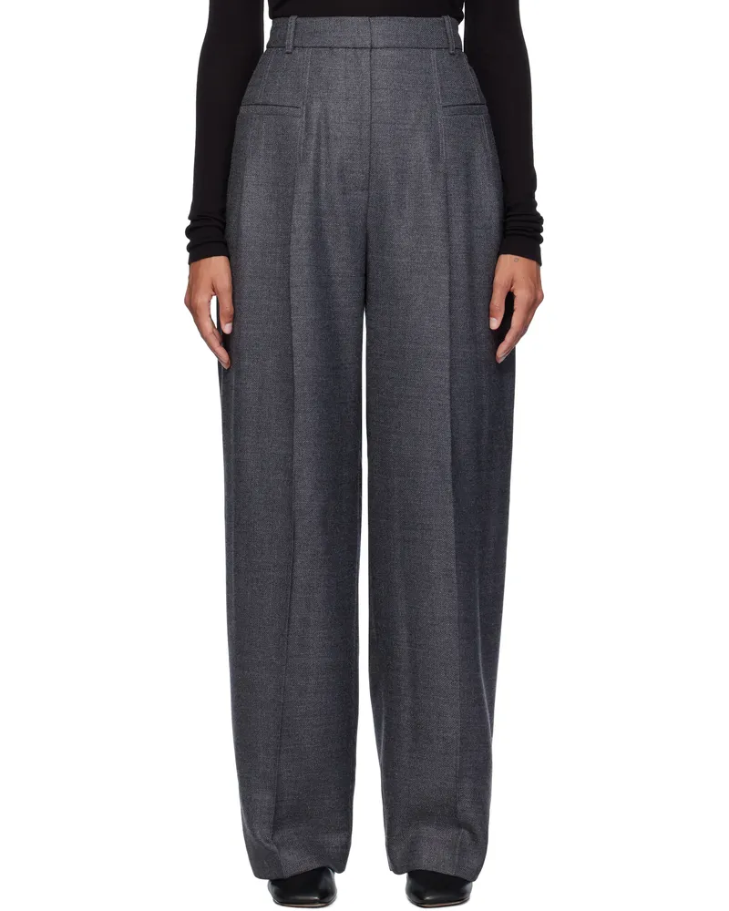 3.1 phillip lim Gray Wide Leg Double Pleat Trousers Gr052