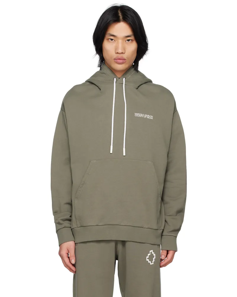 Marcelo Burlon | County of Milan Khaki Tempera Cross Over Hoodie Army