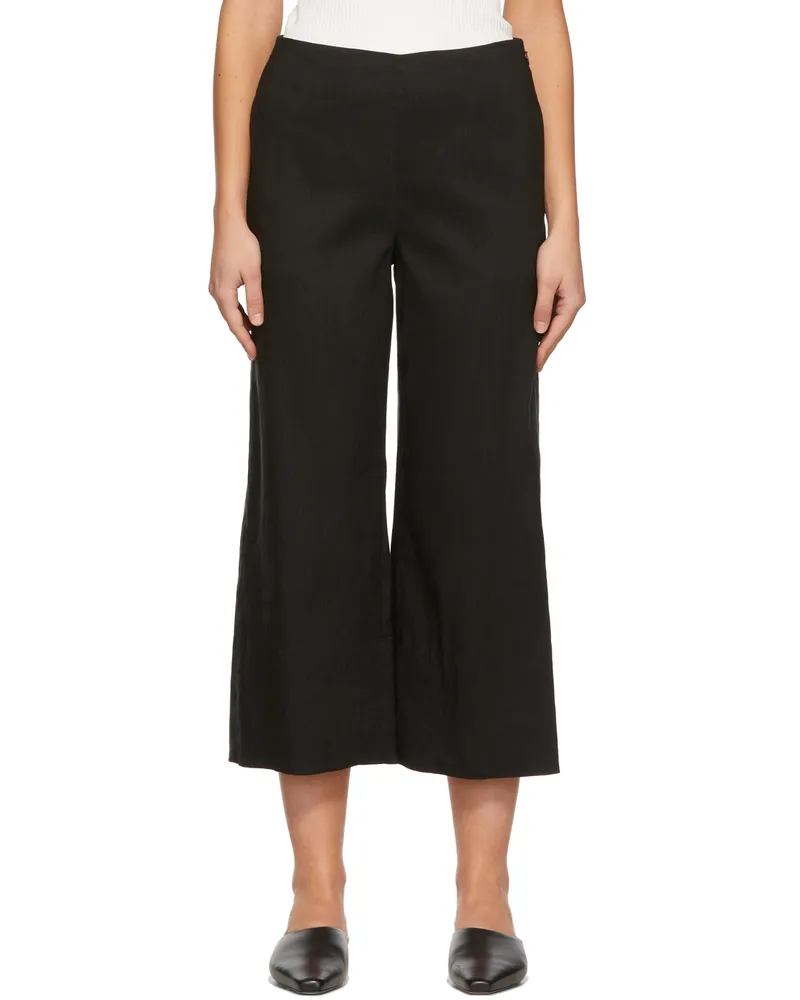 Vince Black Linen Trousers Black