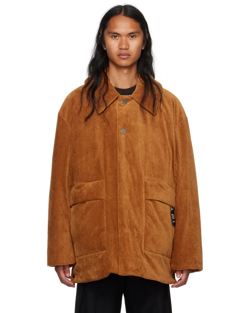 Wooyoungmi Orange Spread Collar Down Jacket Orange