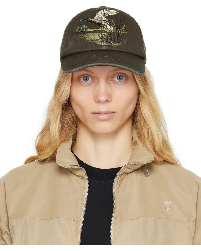Burberry Khaki Duck Gabardine Baseball Cap Juniper