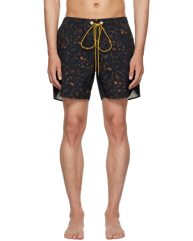 RHUDE Black Tortoise Swim Shorts Black