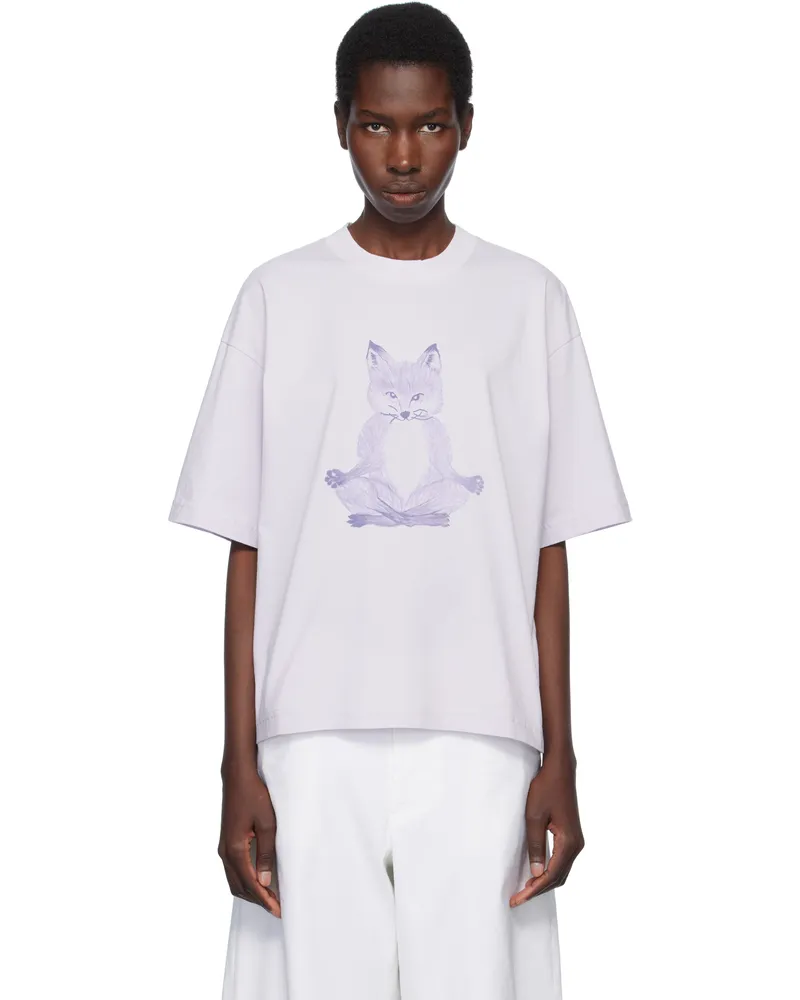 Kitsuné Purple Yoga Fox Boxy T-shirt 0173