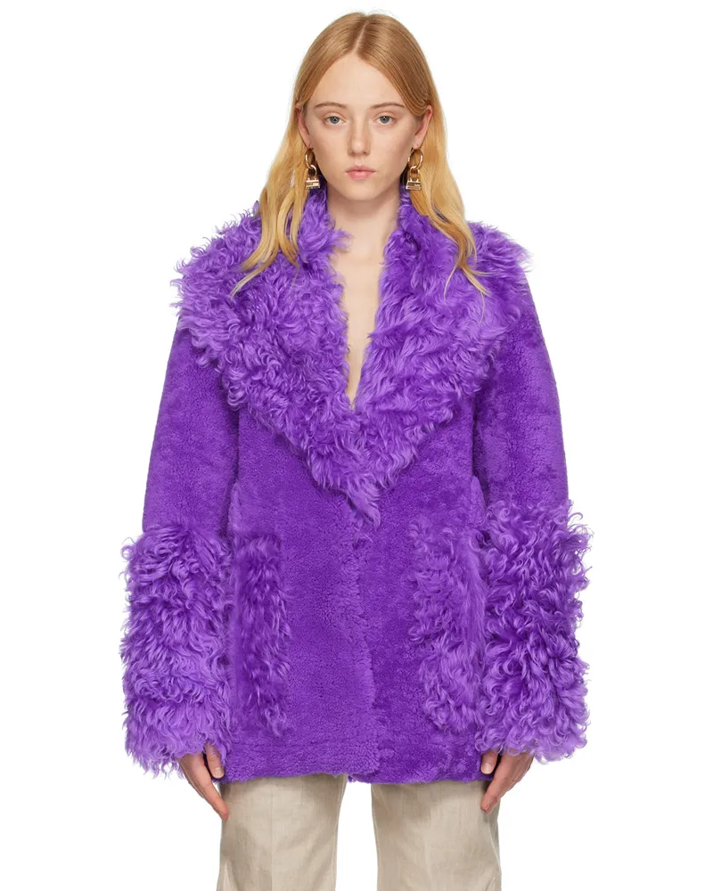 Jacquemus Purple Le Papier 'La Veste Piobbu' Shearling Coat 650