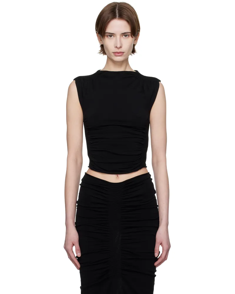 Alexander Wang Black Ruched Tank Top Black