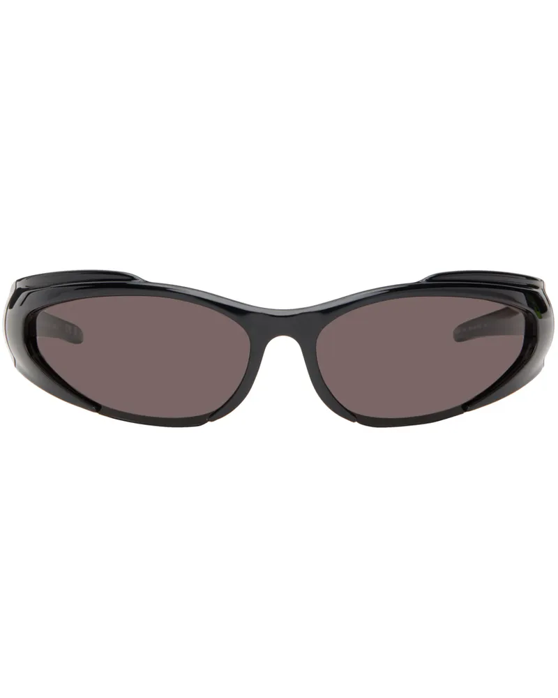 Balenciaga Black Oval Sunglasses Black