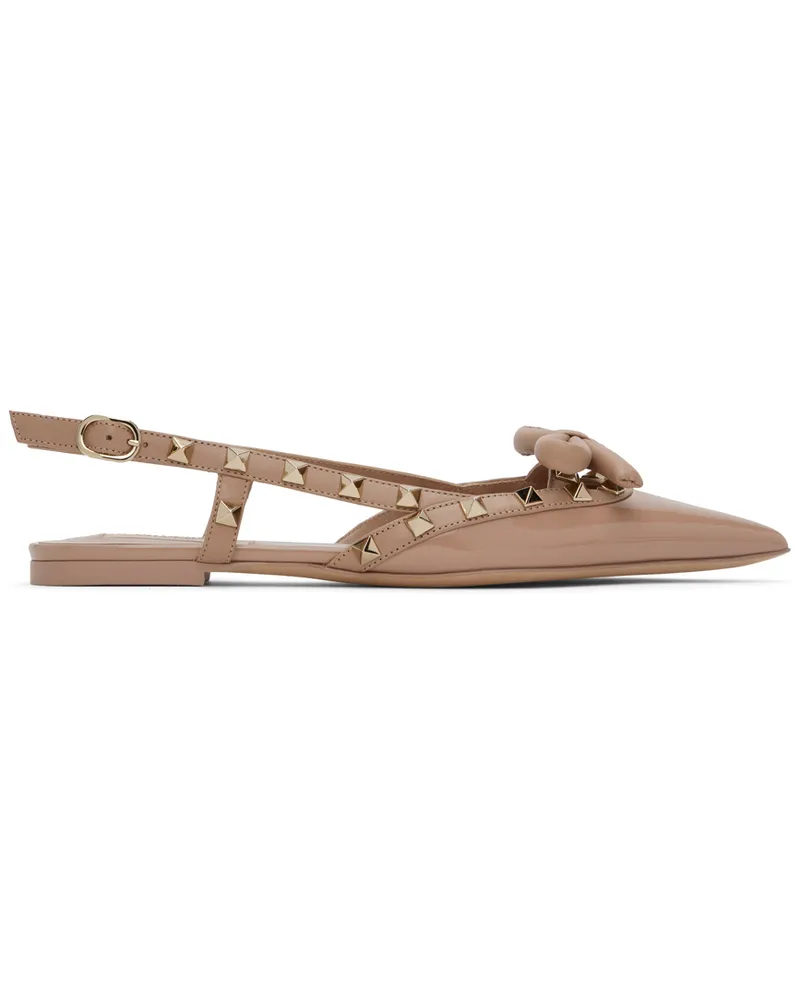 Valentino Garavani Pink Rockstud Bow Slingback Ballerina Flats Gf9